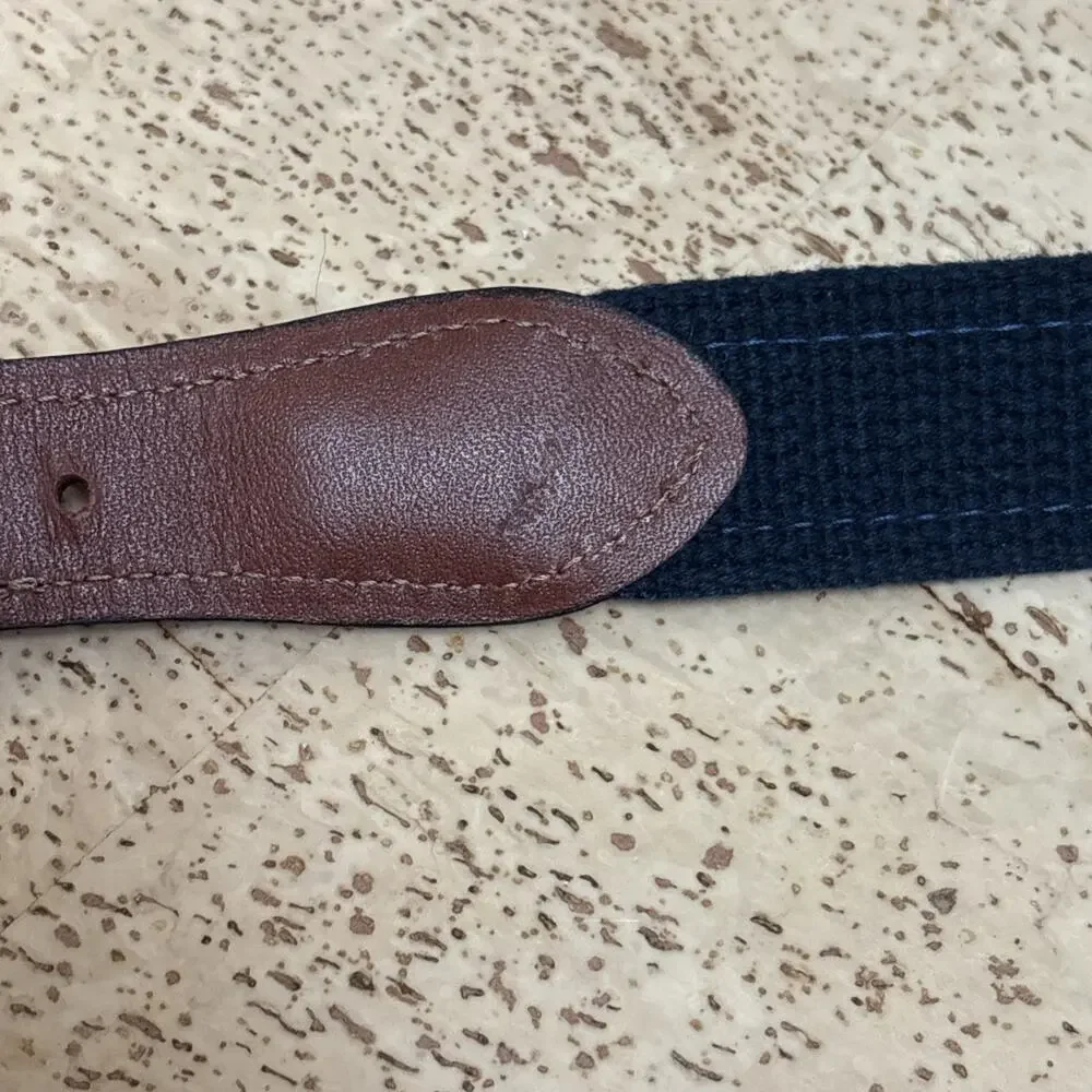 Zep-Pro Men's Leather Belt Canvas Webbing Maritime Signal Flags Size 30 Brass